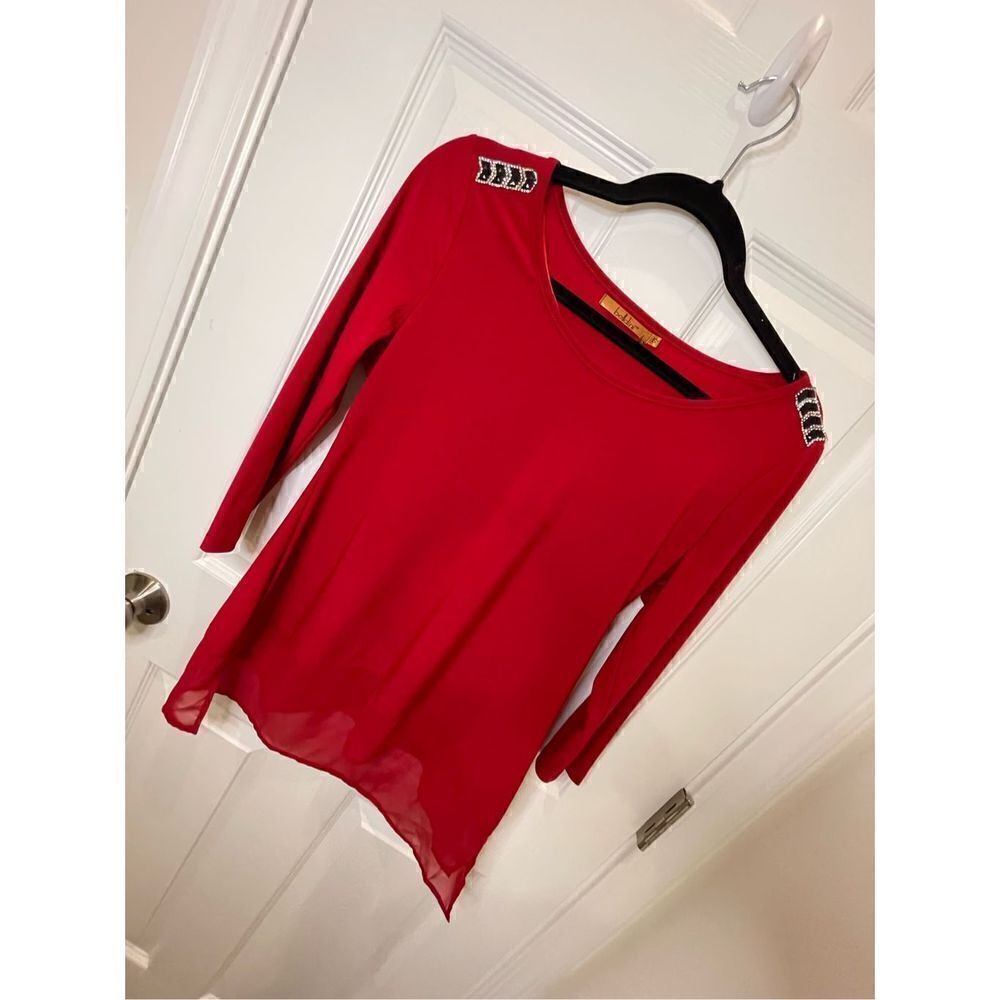 Belldini women’s small red blouse 3/4 sleeve